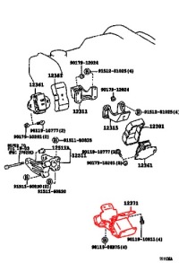 фото thumb №5, Подушка двигателя задняя toyota 4-runner hilux land cruiser prado 90