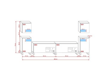Секция для гостиной Комплект мебели Mat C91 1A