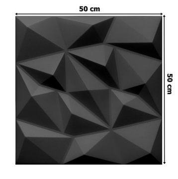 Стеновые панели 3D BRYLANT черные, кессон, 8 шт.