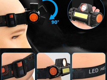LAMPKA CZOŁOWA LATARKA CZOŁÓWKA LED COB USB MAGNES