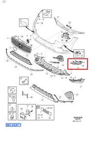 фото thumb №1, Ліва кронштейн протитуманної фари volvo оригінальний номер 32234954