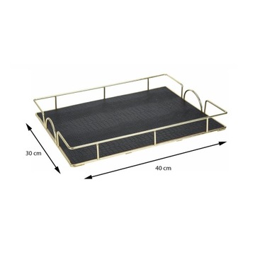 Поднос декоративный черный GOLD Glamour 40x25 см