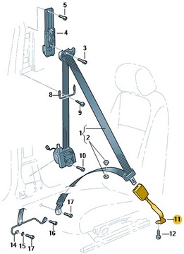 фото thumb №2, Замок ремня безопасности левый vw golf vi plus оригинал