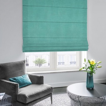 Готовая римская штора VELVET 100х170 бирюзовая.