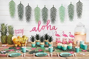 Гавайские украшения ALOHA тропические листья 21 шт.