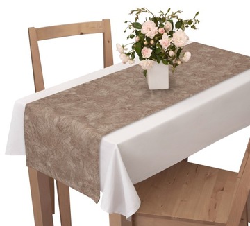 BIEŻNIK NA STÓŁ NA OBRUS 110X40CM DEKORACYJNY BEŻOWY SZARY ZIELEŃ