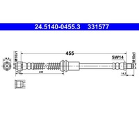 фото thumb №9, Ate 24.5140-0455.3 шланг гальмівний гнучкий