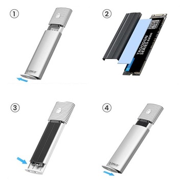 Корпус отсека ORICO PWDM2-G2-WH-EP для алюминиевого диска M.2 NVMe/SATA 10 Гбит/с
