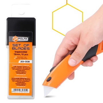 20x Ostrza TRAPEZOWE 19 mm ZAPASOWE Noże Cięcia Kartonów Tworzyw Wykładz 6Z