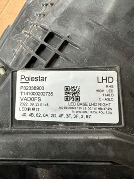 фото thumb №6, Volvo polestar ii лампа правая передняя перед p32338903