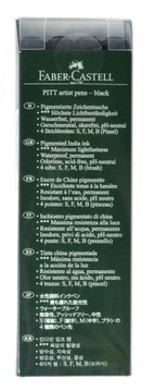 FABER-CASTELL Pisaki Artist Pen PITT 4 SZT CZARNE