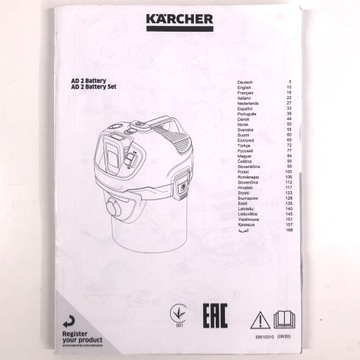 KARCHER AD2 BATTERY инструкция по эксплуатации PL польский оригинал
