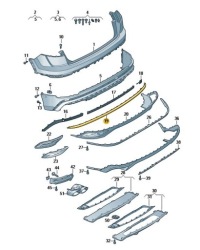 фото thumb №1, Молдинг декоративная audi q8 бампер задняя задняя средняя оригинал od aso sline