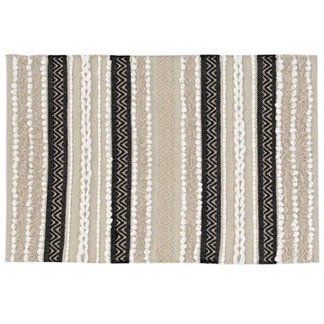 КОВЕР бежевый черный ХЛОПОК BOHO 60 x 90 FANCY