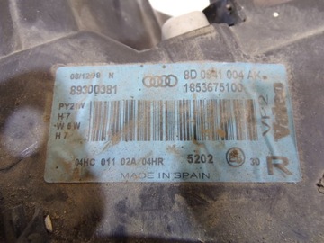 фото thumb №9, Лампа передняя перед правая audi a4 b5 рестайлинг