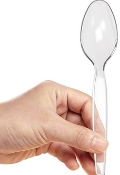 ЛОЖКА, ЛОЖКИ ПЛАСТИКОВЫЕ, ПРОЗРАЧНЫЕ, ТОЛСТЫЕ, 50 шт, МНОГОРАЗОВЫЕ СТОЛОВЫЕ ПРИБОРЫ