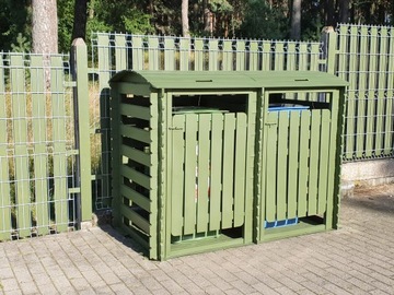 Timbela M605-1 Двойной деревянный навес для мусора