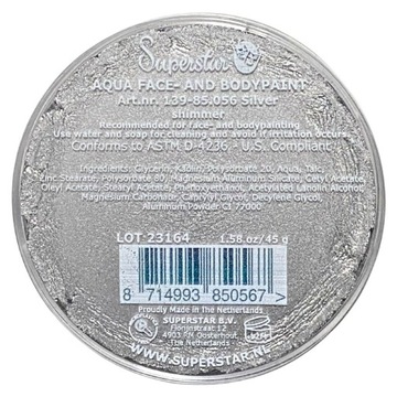 Farba do malowania twarzy i ciała Superstar 45g Silver shimmer