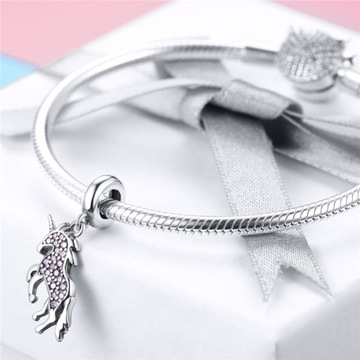 Подвеска ORNAMO Unicorn из фианита, розовый/сиреневый, серебро 925
