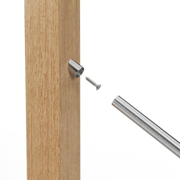Balustrada barierka drewniana nierdzewna ND2 3m