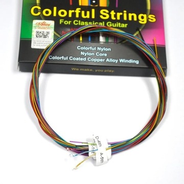 AC107C Colorful - Struny kolorowe do gitary klasycznej Normal Tension Alice