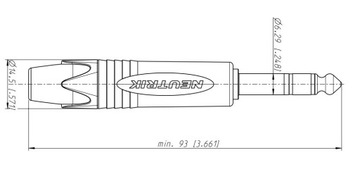 Neutrik NP3X-B Позолоченный стереоразъем диаметром 6,3 мм