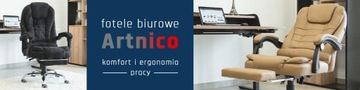 KRZESŁO BIUROWE FOTEL BIUROWY OBROTOWY Z PODNÓŻKIEM ARTNICO DO BIURA POKOJU