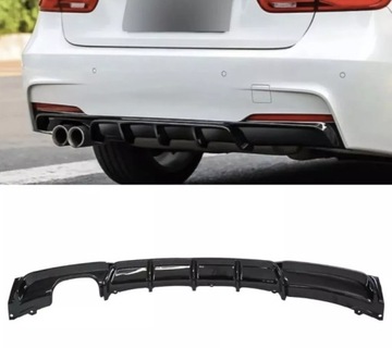 фото thumb №12, Диффузор задний бампера m набор m sport 12-18 чёрный блеск для bmw f30 f31