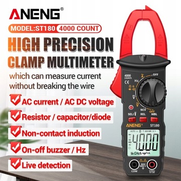 Цифровые клещи ANENG ST180, 4000 отсчетов