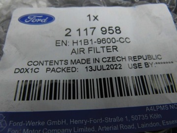 фото thumb №12, Фільтр повітря 1.1l fox fiesta 2017- оригінальний номер