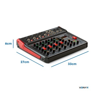 Mikser audio 8-kanałów REC BT/DSP/USB Vonyx