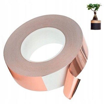 FOLIA MIEDZIANA TAŚMA KLEJĄCA SAMOPRZYLEPNA 30m×30mm