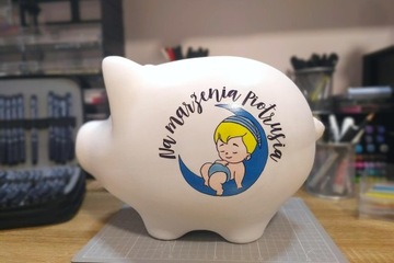 КОПИЛКА, БЕЛАЯ, БОЛЬШАЯ, XXL, ВАША ИНФОРМАЦИЯ С НАЗВАНИЕМ И ГРАФИКОЙ, ДЛЯ ПОДАРКА