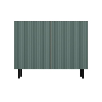 KOMODA 100 cm SZAFKA NOWOCZESNA POJEMNA PÓŁKI DRZWI LAMELE ARTISAN ZIELEŃ