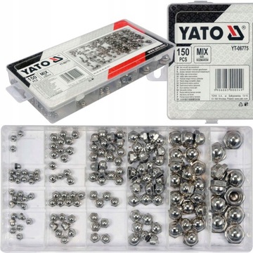 ГАЙКИ YATO МЕТРИЧЕСКИЕ ЗАКРЫТЫЕ КРЫШКИ 150ШТ.