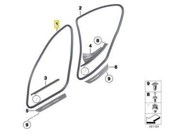 фото thumb №10, Защита краю дверь прокладка перед bmw f10 f11 - 51727278503