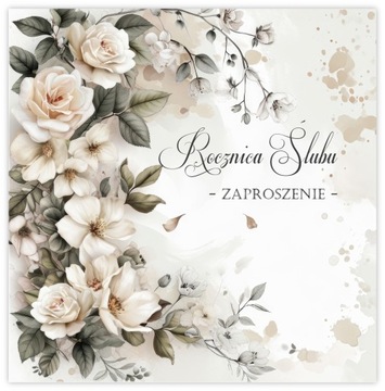 ZAPROSZENIA NA 10 25 40 50 ROCZNICĘ ŚLUBU KWIATY GOTOWE BEZ MSZY + KOPERTA
