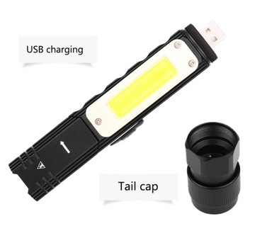 УГЛОВОЙ ФОНАРЬ АККУМУЛЯТОРНЫЙ МАГНИТ USB COB XML 6в1