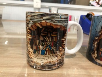 3D керамическая кружка с книжной полкой