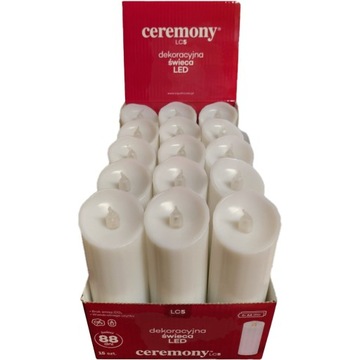 15x Świeca Dekoracyjna LC5 Znicz Elektryczny LED 15cm z Bateriami 88dni