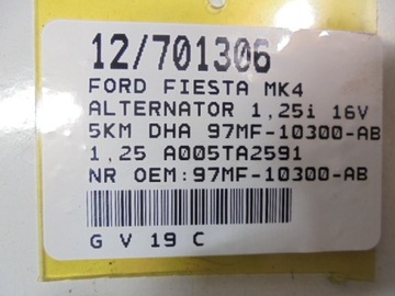 фото thumb №7, Ford fiesta mk4 генератор 97mf-10300-ab 1,25 a005ta2591
