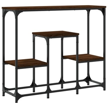 КОНСОЛЬНЫЙ СТОЛИК ИЗ КОРИЧНЕВОГО ДУБА 89,5X28X76СМ