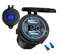 Купить Разъём автомобильные usb 2 qc 3.0 pd wolotmierz 12v 24v ip65 выключатель 100w, фото thumb