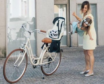 ВЕЛОСИПЕДНОЕ СИДЕНЬЕ BOBIKE GO, УСТАНОВЛЕННОЕ НА СТОЙКЕ, ЦВЕТ ВАНИЛЬ