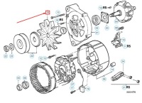 Bmw 3 e30 вентилятор генератора 12311735306 оригінальний Зі Шроту, фото thumb