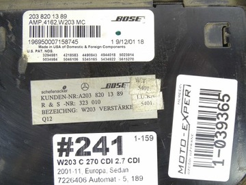 фото thumb №7, Mercedes c клас w203 підсилювач аудіо bose