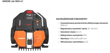 Robot koszący WORX Landroid Vision L1300 WR213E automatyczny -szybka wysyłk