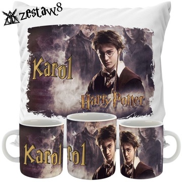 ZESTAW KUBEK + PODUSZKA HARRY POTTER IMIĘ PREZENT