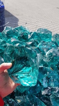 СТЕКЛЯННАЯ КРУСТКА БИРЮЗОВЫЙ КАМЕНЬ ДЛЯ ГАБИОНОВ 5кг 1-3см