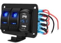 фото thumb №1, Панель керування перемикачі 3w1 зарядний пристрій 2 x usb woltomierz led кабелі